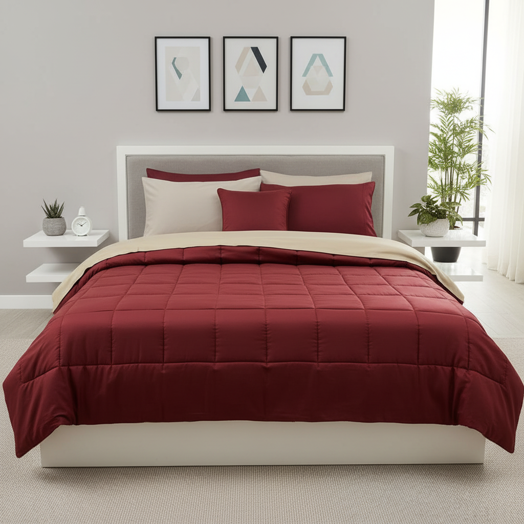 IV569 Luxury Cotton Satin Comforter Set - Light Filling
