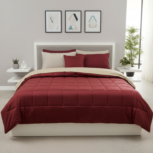IV569 Luxury Cotton Satin Comforter Set - Light Filling