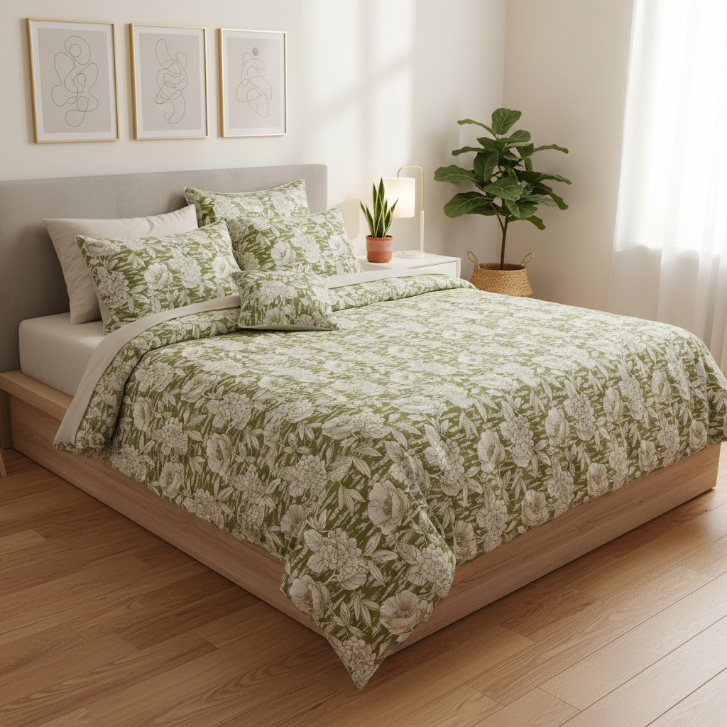 IV757 Cotton Comforter Set - Light Filling