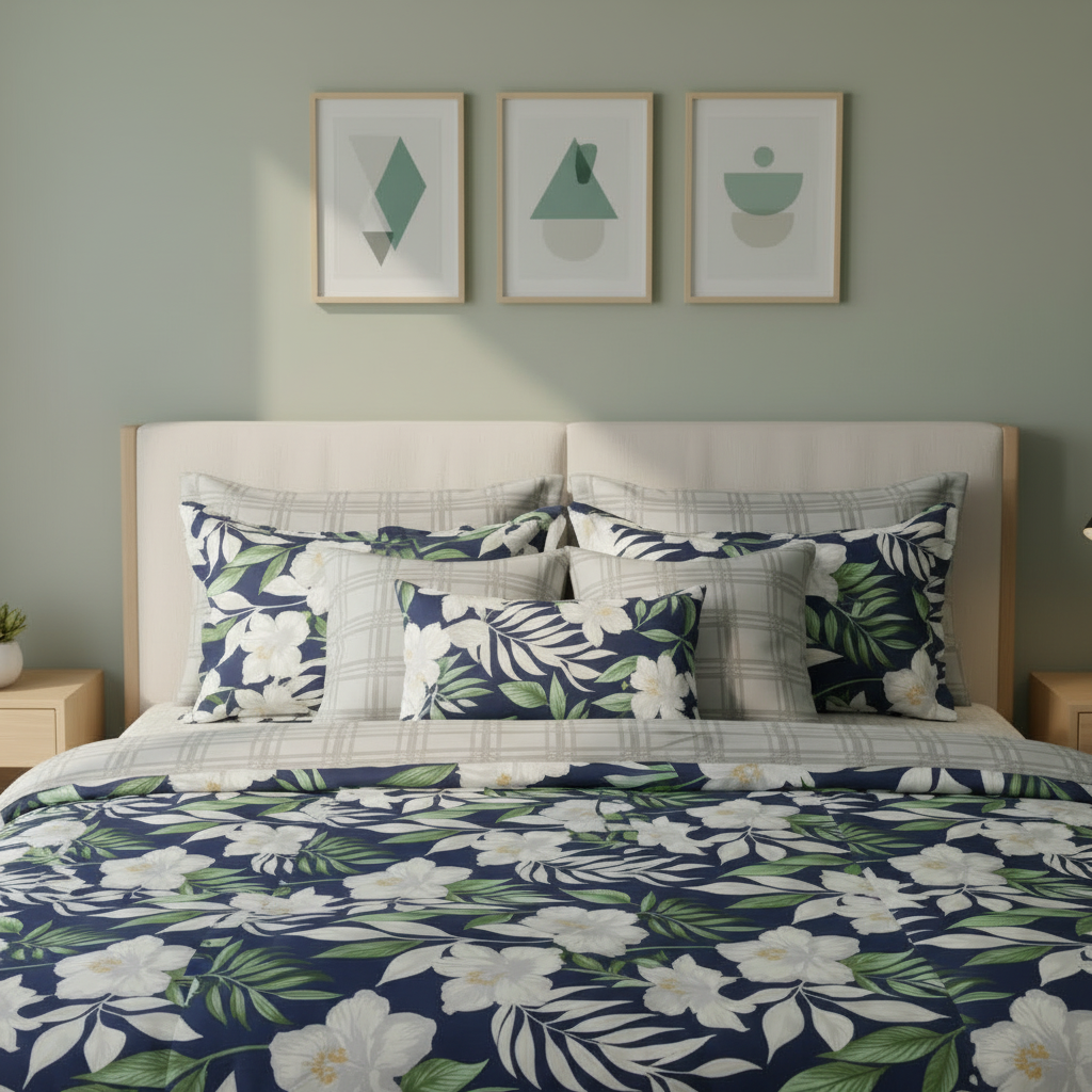IV837 Cotton Comforter Set - Light Filling
