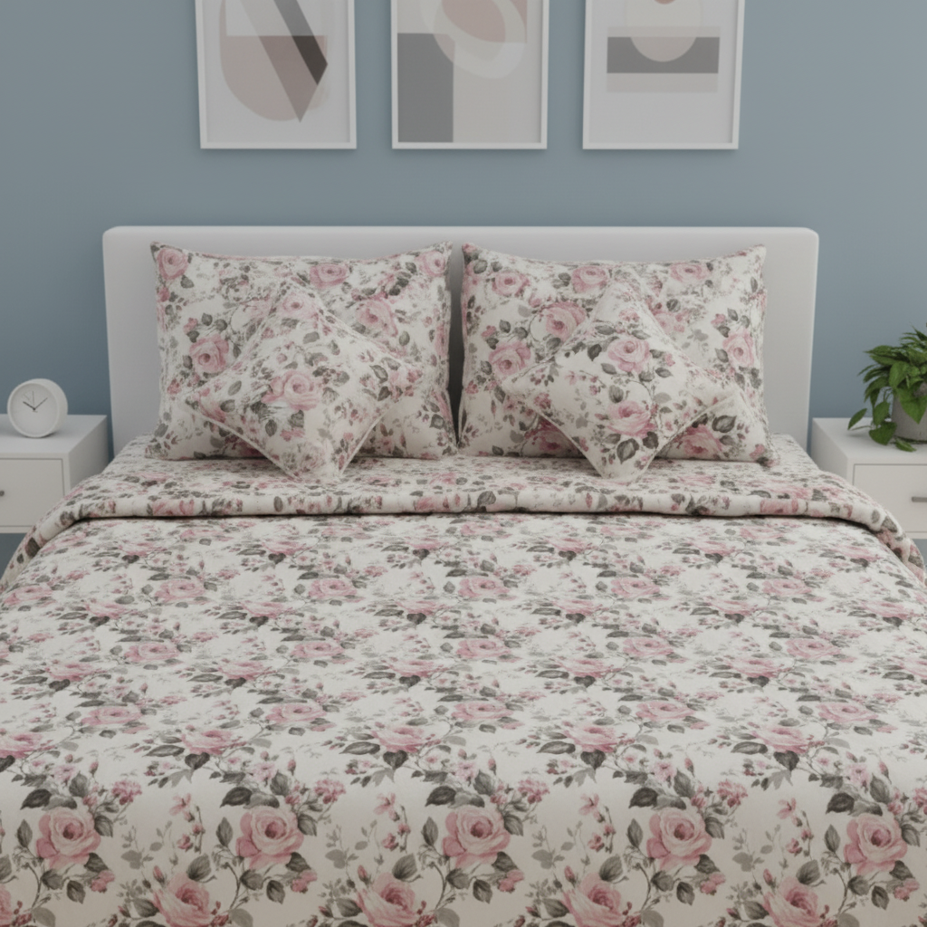 IV675 Cotton Comforter Set - Light Filling