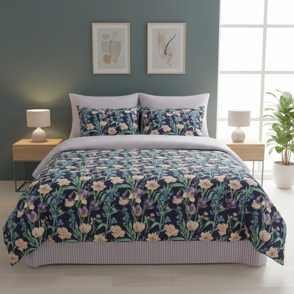 IV803 Cotton Comforter Set - Light Filling