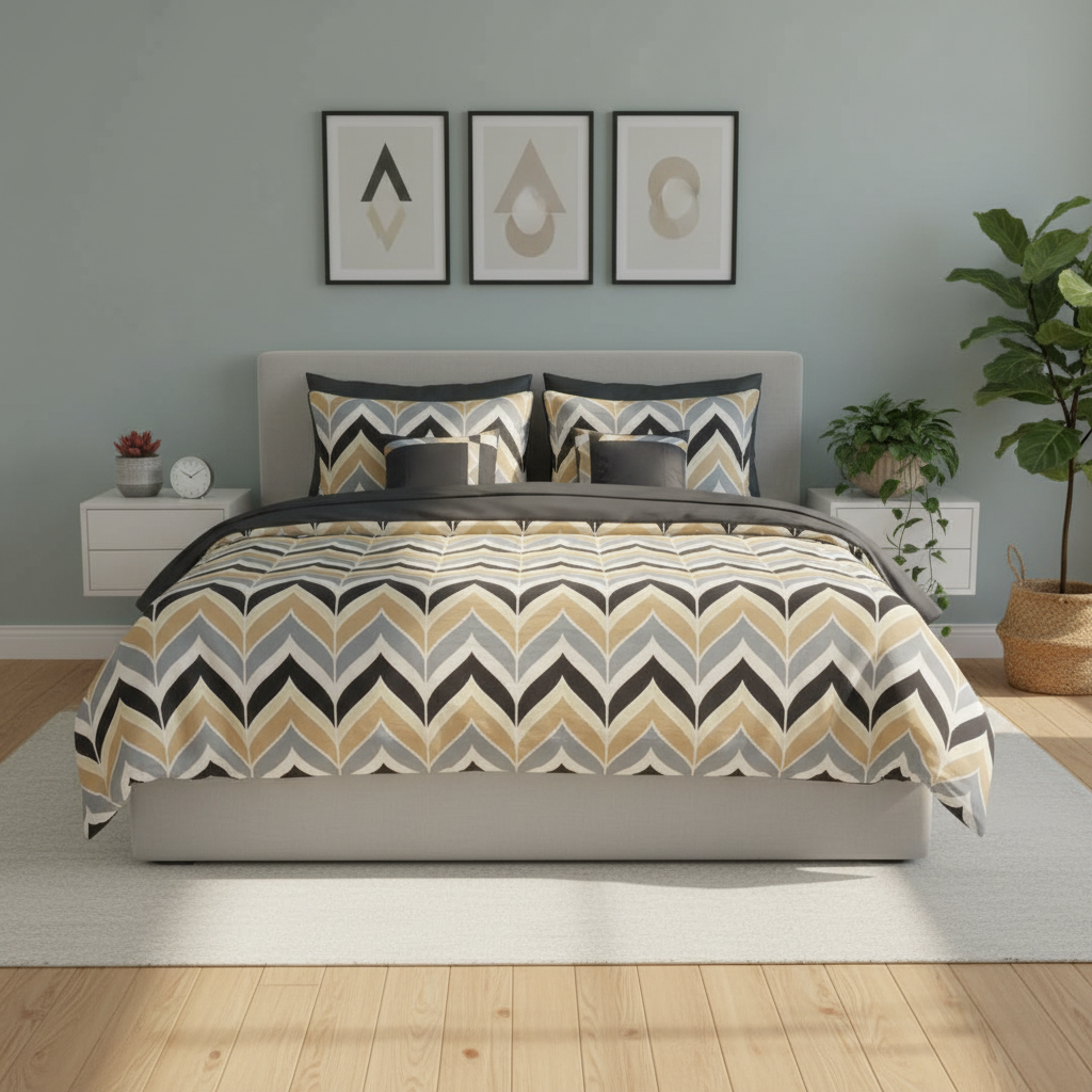 IV765 Luxury Cotton Satin Comforter Set - Light Filling
