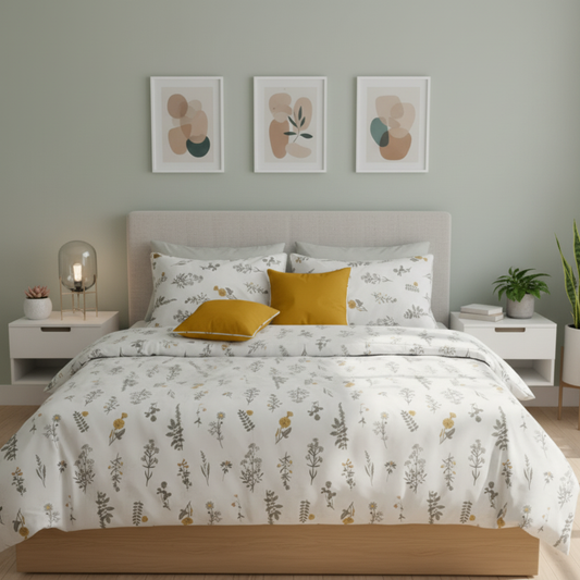 IV697 Percale Cotton Comforter Set - Light Filling