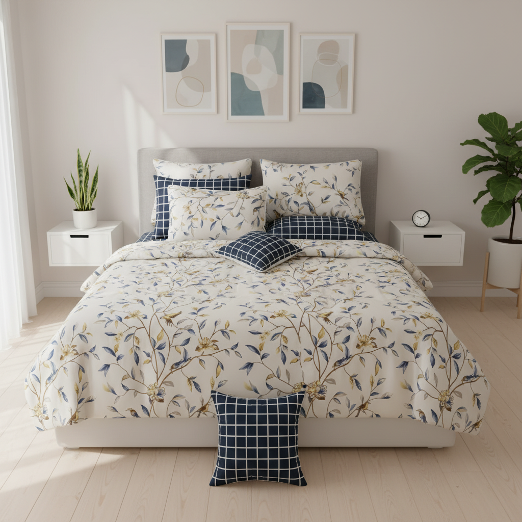 IV639 Cotton Comforter Set - Light Filling