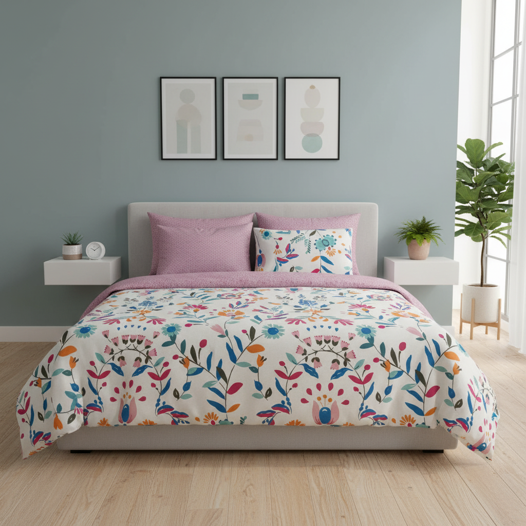 IV694 Cotton Comforter Set - Light Filling