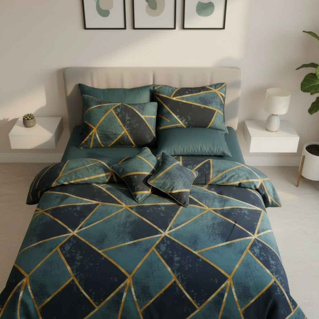 IV763 Luxury Cotton Satin Comforter Set - Light Filling
