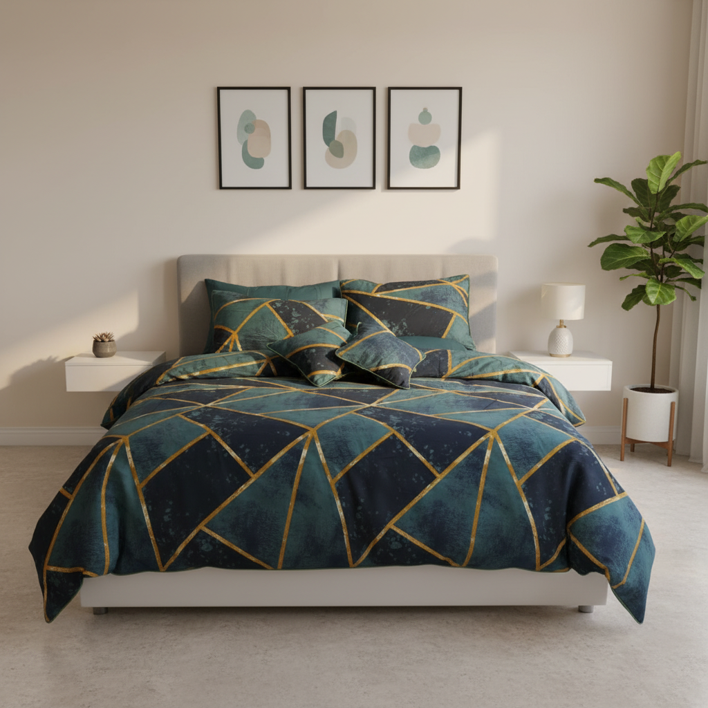 IV763 Luxury Cotton Satin Comforter Set - Light Filling
