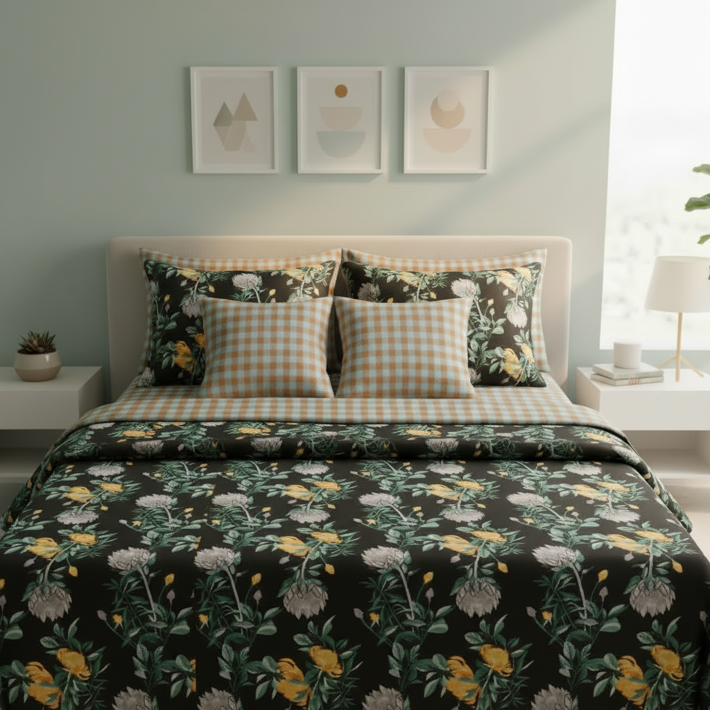 IV844 Cotton Comforter Set - Light Filling