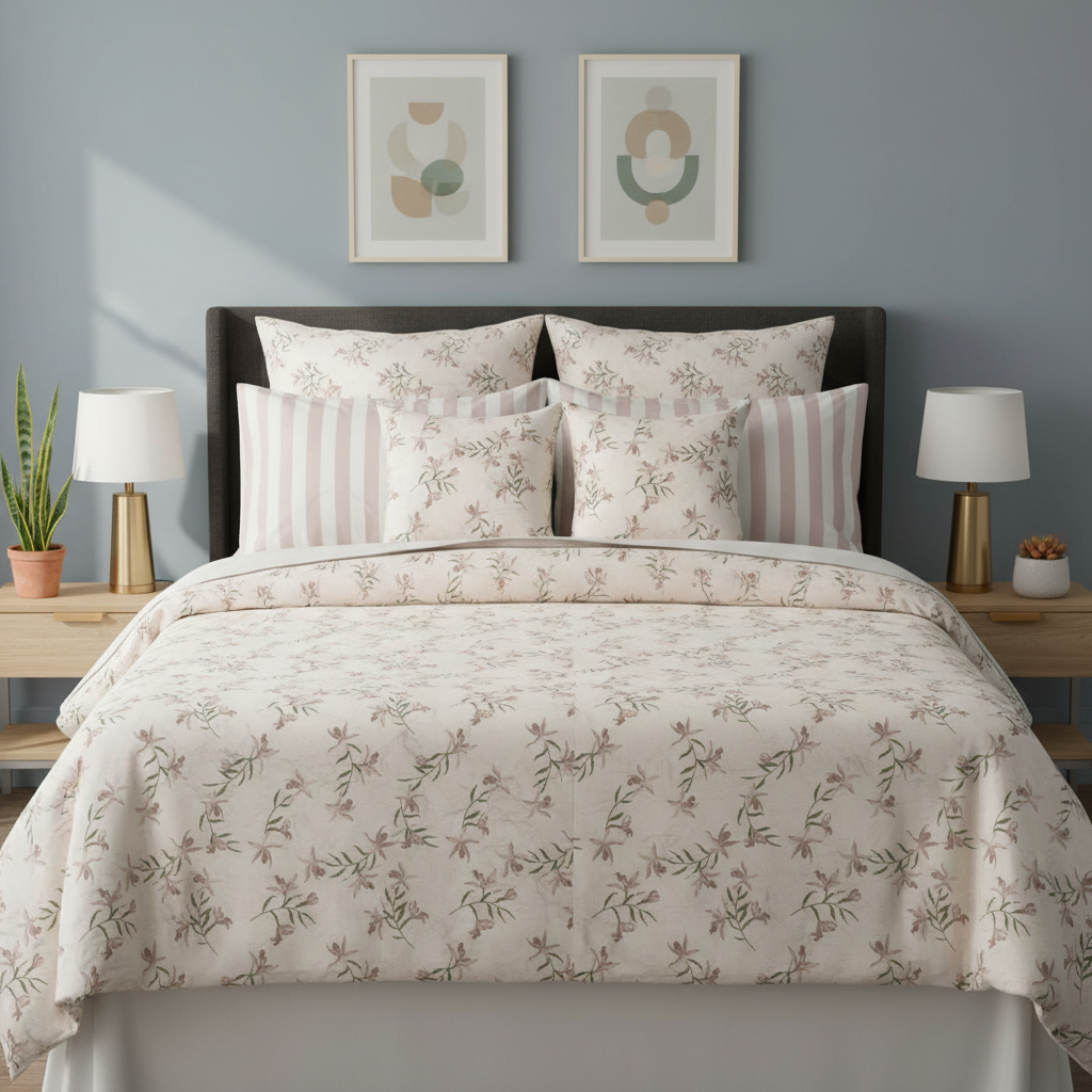 IV801 Cotton Duvet Cover Set - Without Filling