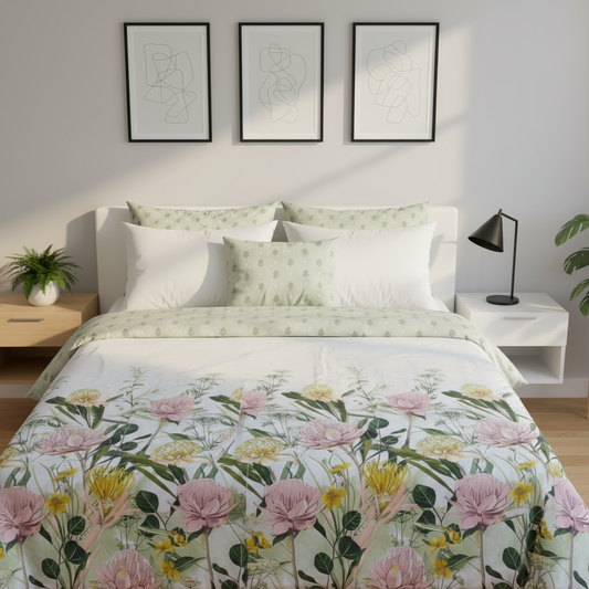 IV867 Cotton Comforter Set - Light Filling