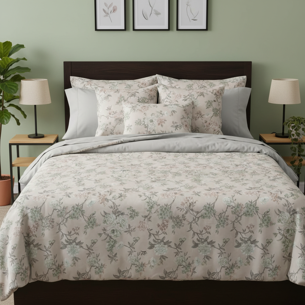 IV810 Luxury Cotton Satin Comforter Set - Light Filling