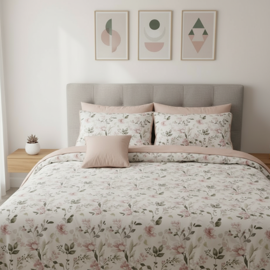 IV766 Luxury Cotton Satin Comforter Set - Light Filling