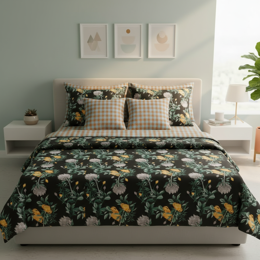 IV844 Cotton Comforter Set - Light Filling