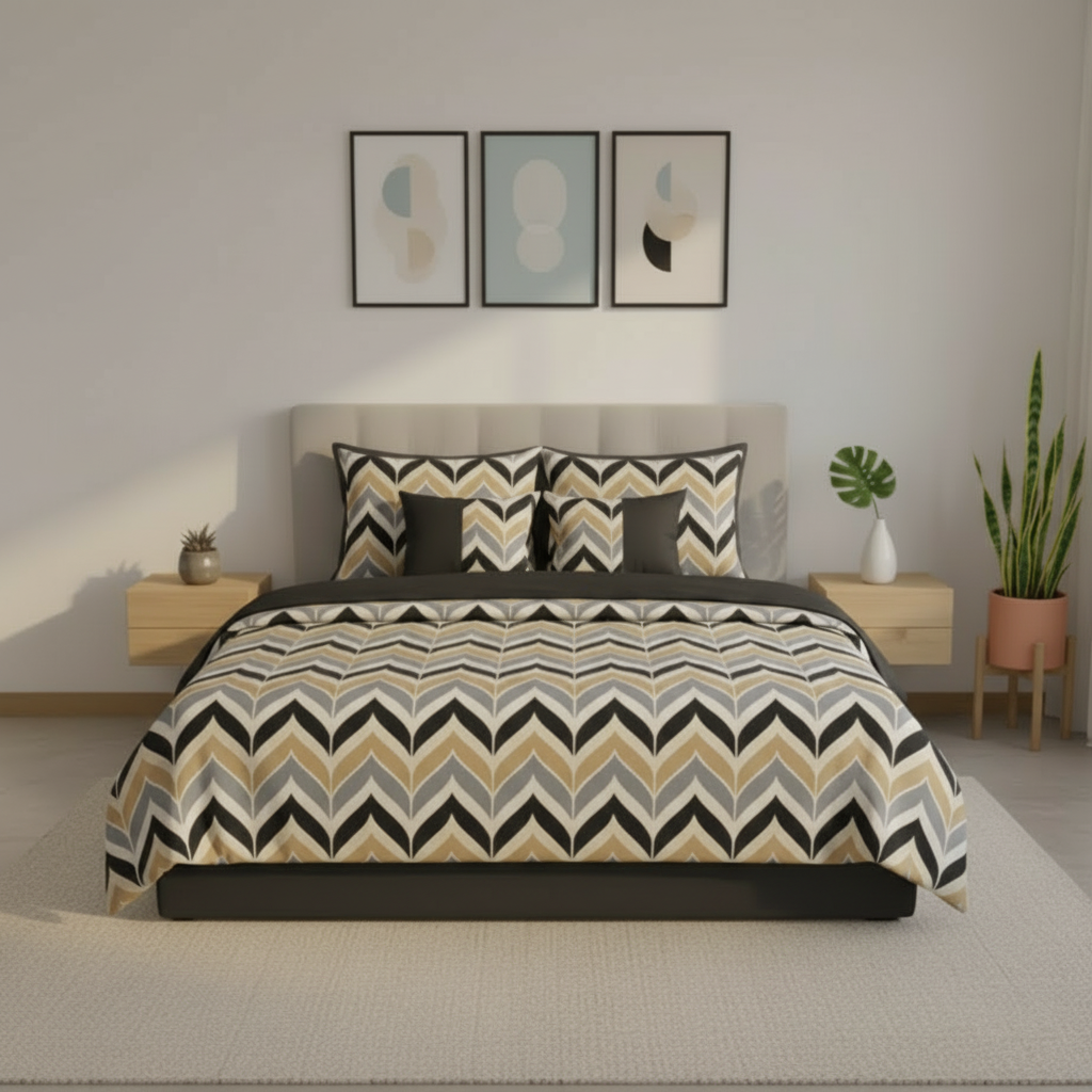 IV765 Luxury Cotton Satin Comforter Set - Light Filling