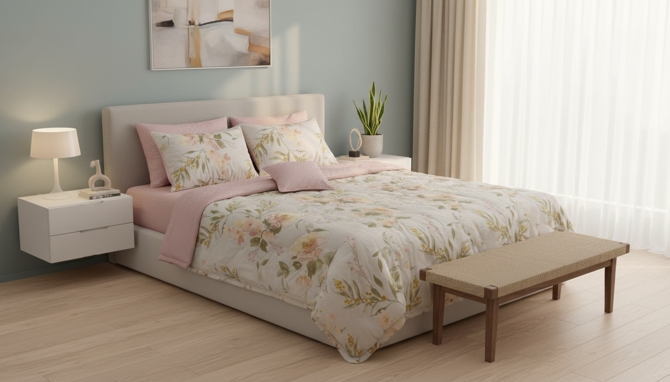 IV687 Cotton Comforter Set - Light Filling