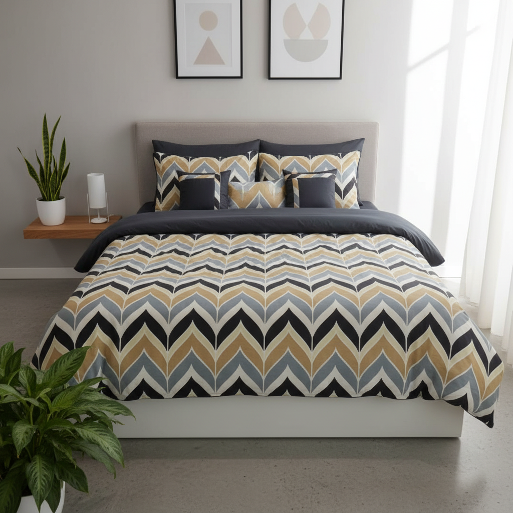 IV765 Luxury Cotton Satin Comforter Set - Light Filling
