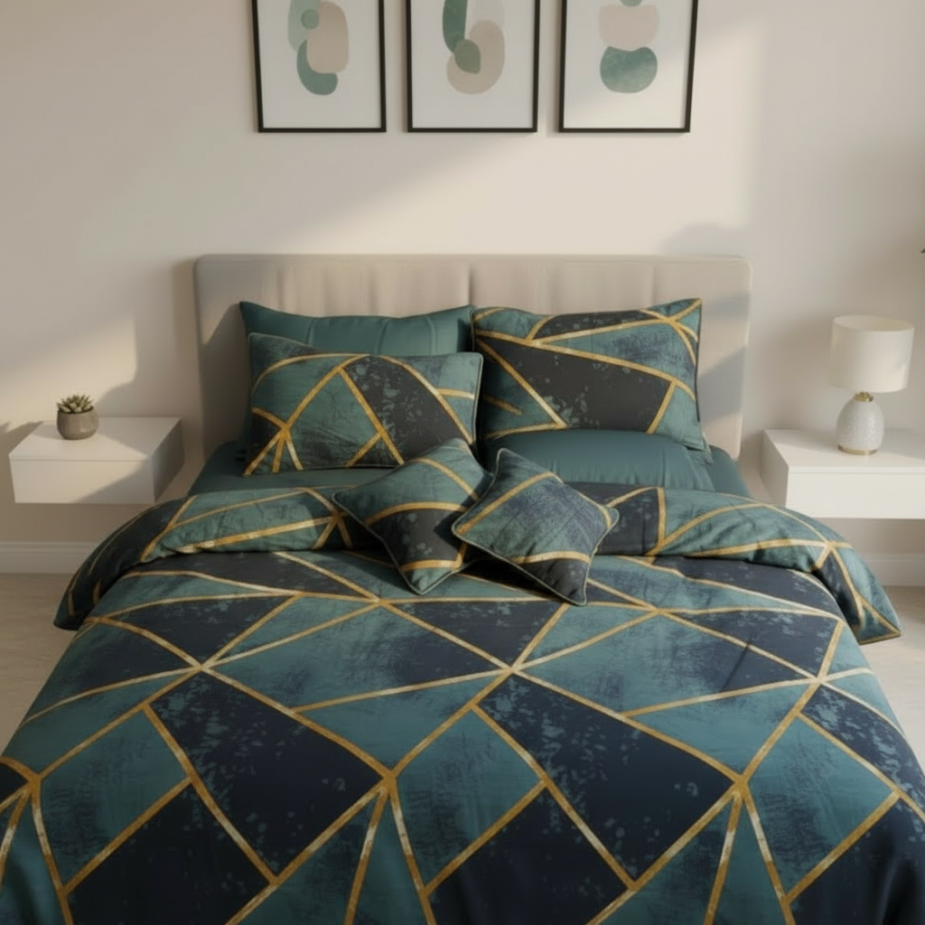 IV763 Luxury Cotton Satin Comforter Set - Light Filling
