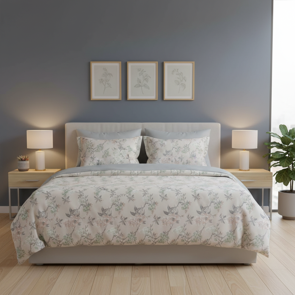 IV810 Luxury Cotton Satin Comforter Set - Light Filling