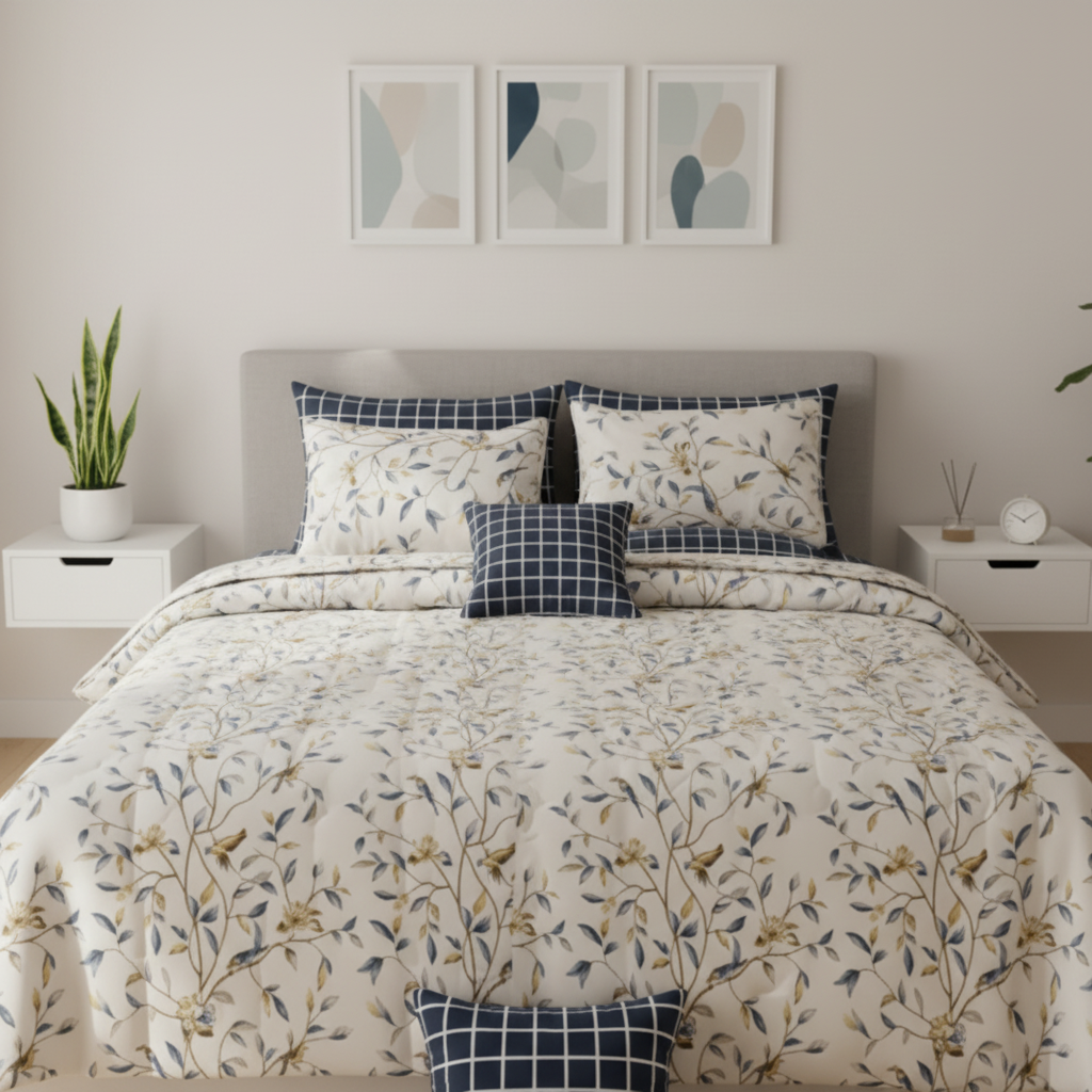 IV639 Cotton Comforter Set - Light Filling