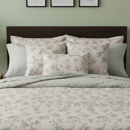 IV810 Luxury Cotton Satin Comforter Set - Light Filling