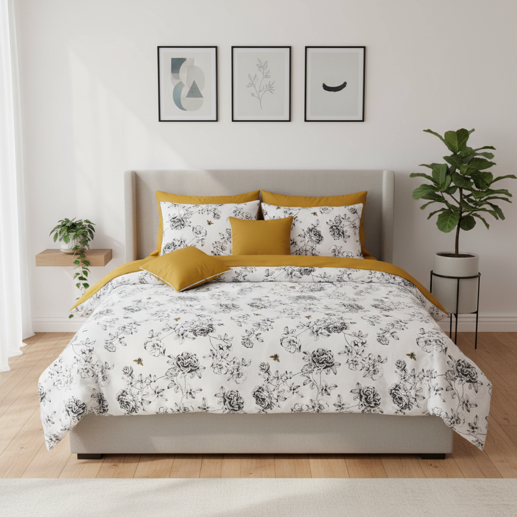 IV695 Percale Cotton Comforter Set - Light Filling