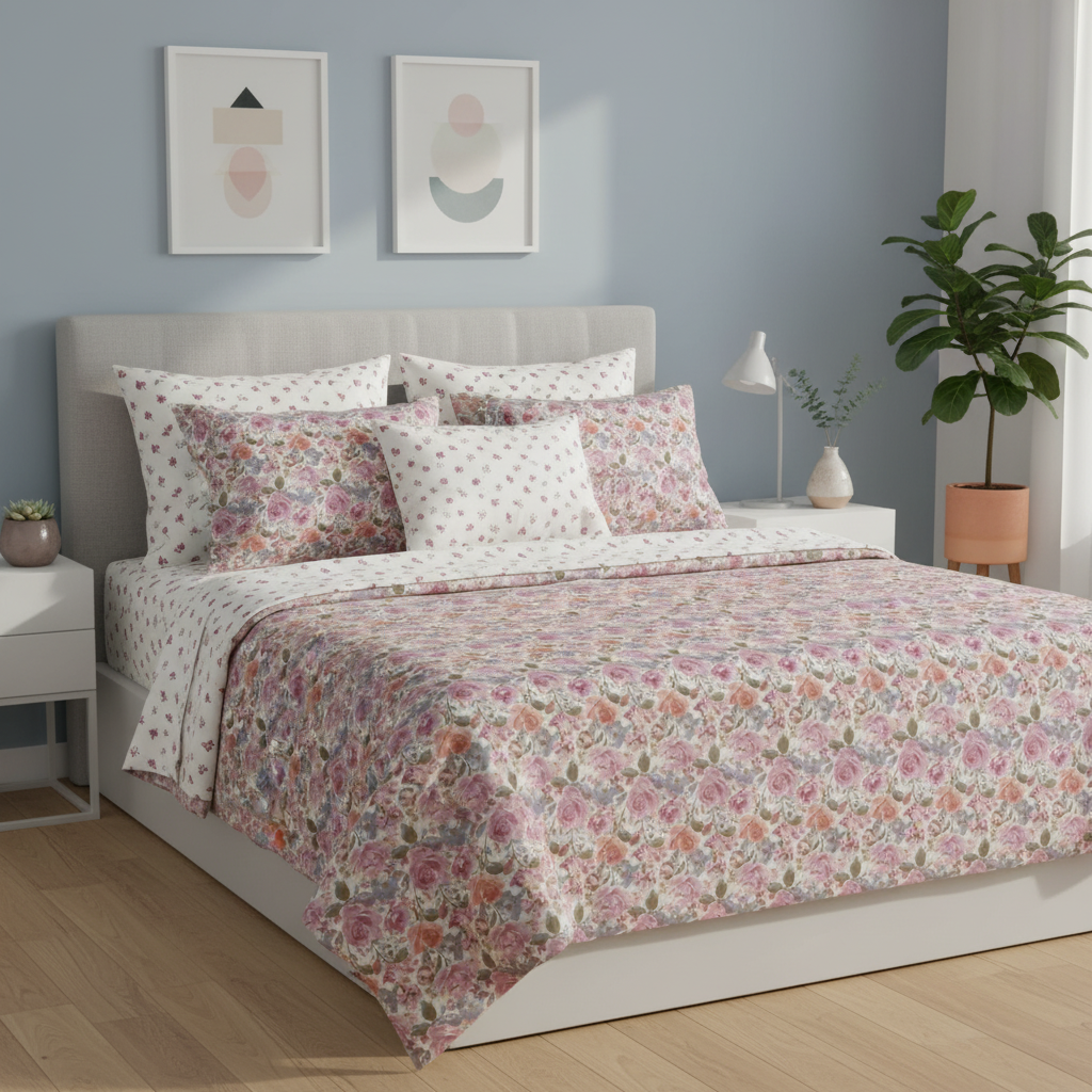 IV832 Cotton Comforter Set - Light Filling