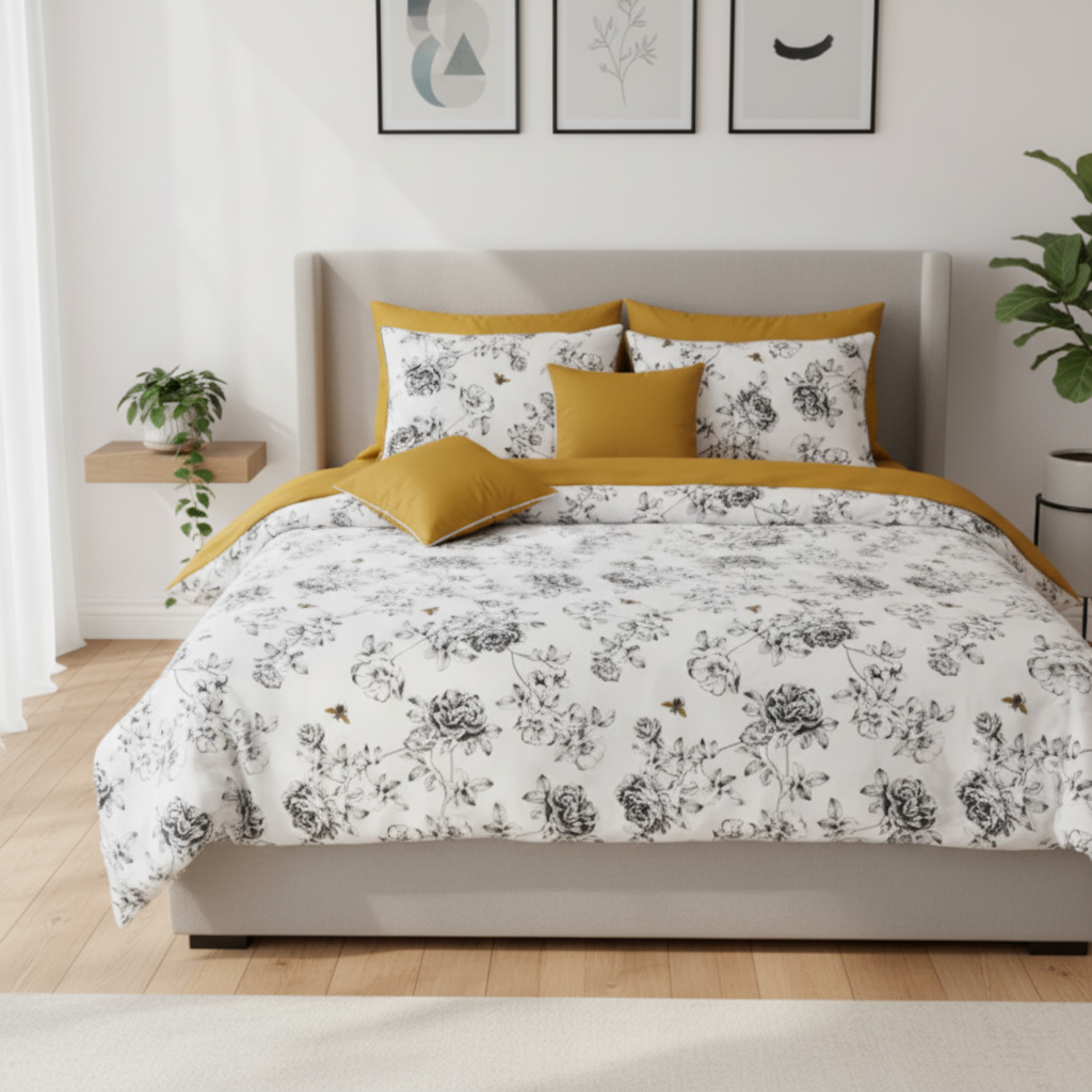 IV695 Percale Cotton Comforter Set - Light Filling