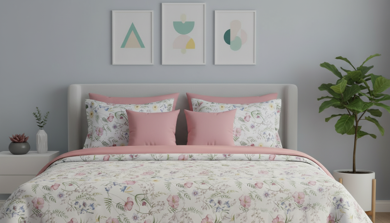 IV864 Luxury Cotton Satin Comforter Set - Light Filling