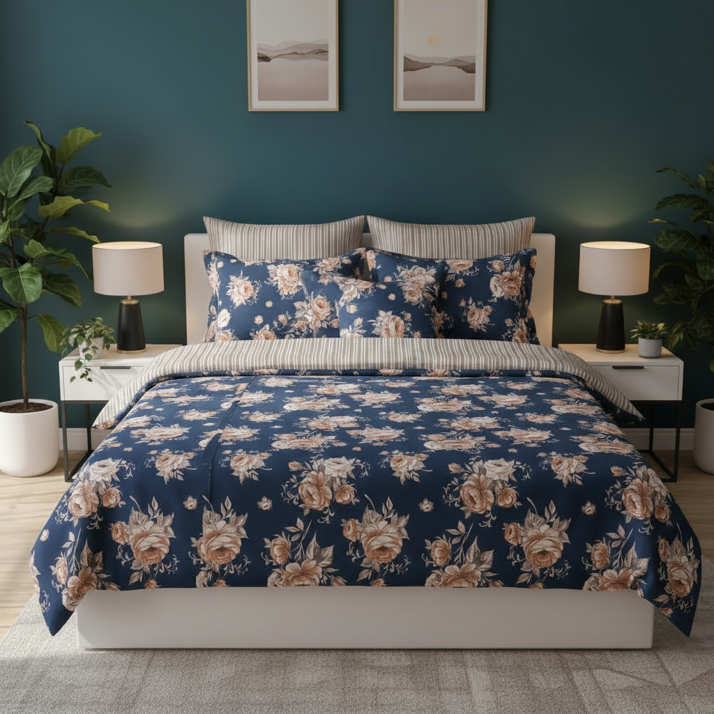 IV807 Cotton Comforter Set - Light Filling