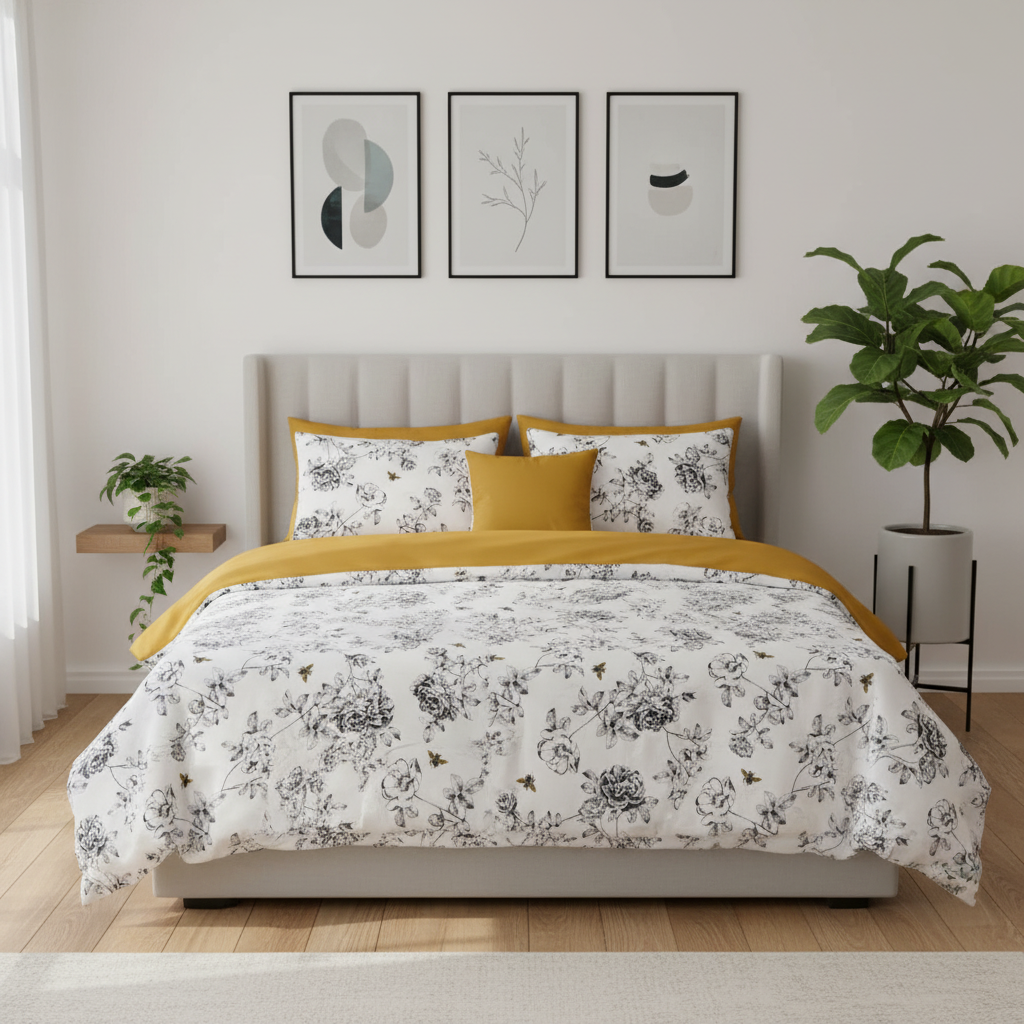 IV695 Percale Cotton Comforter Set - Light Filling