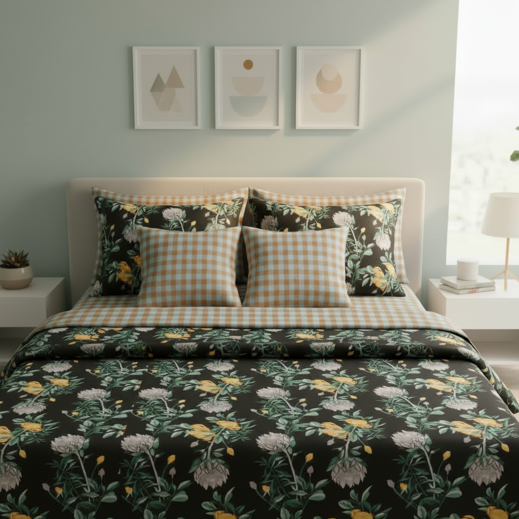 IV844 Cotton Comforter Set - Light Filling