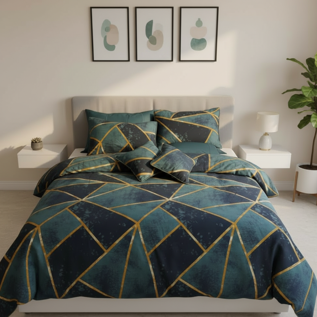 IV763 Luxury Cotton Satin Comforter Set - Light Filling