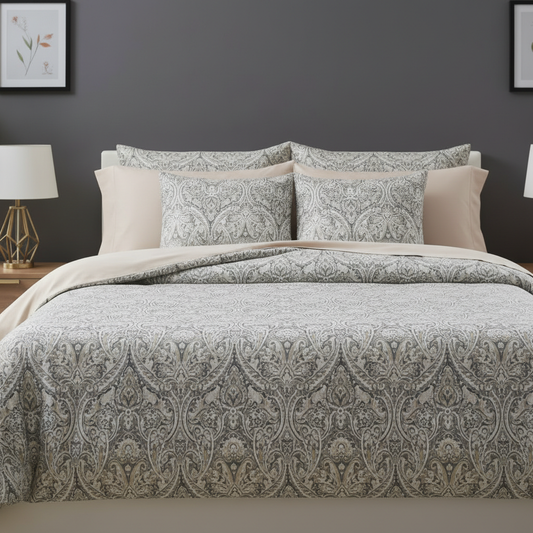 IV811 Percale Cotton Comforter Set - Light Filling