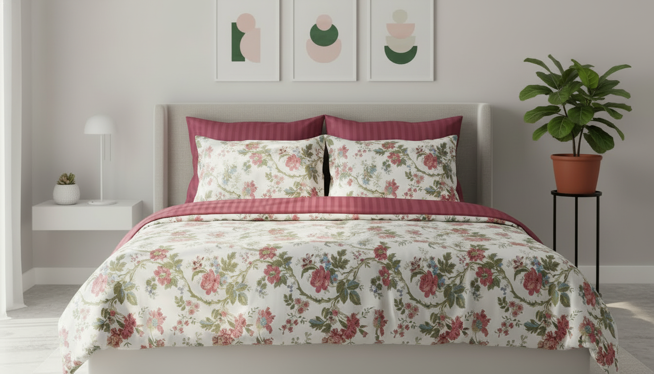IV862 Luxury Cotton Satin Comforter Set - Light Filling