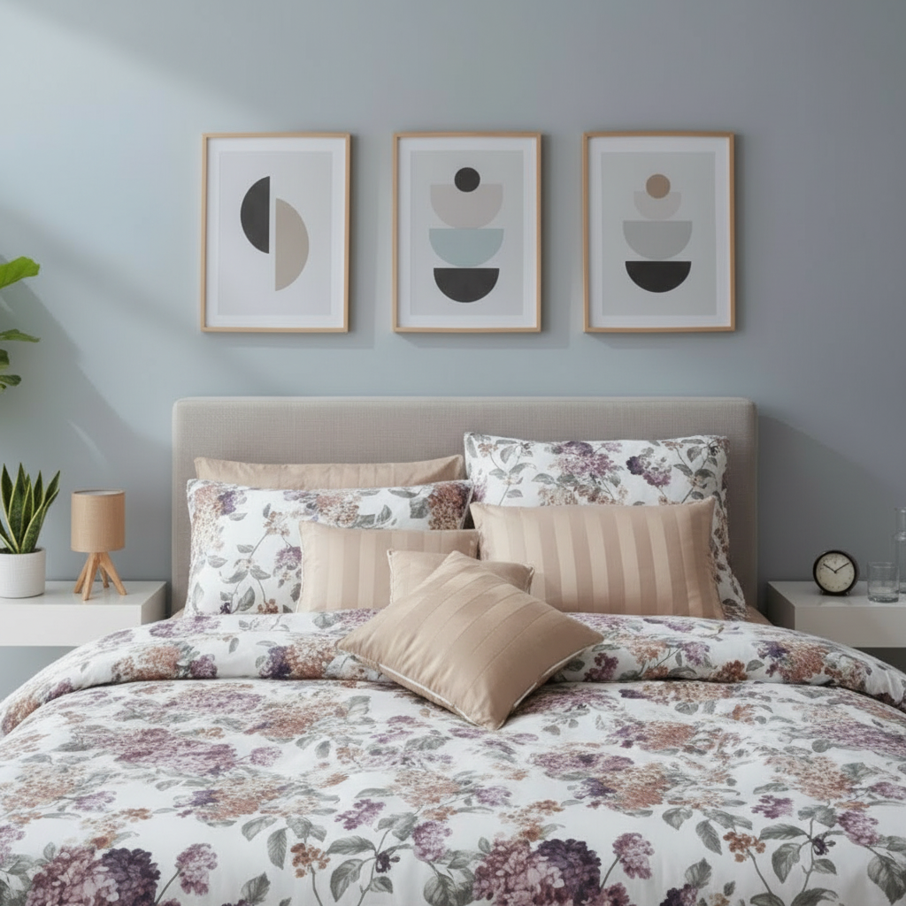 IV764 Luxury Cotton Satin Comforter Set - Light Filling