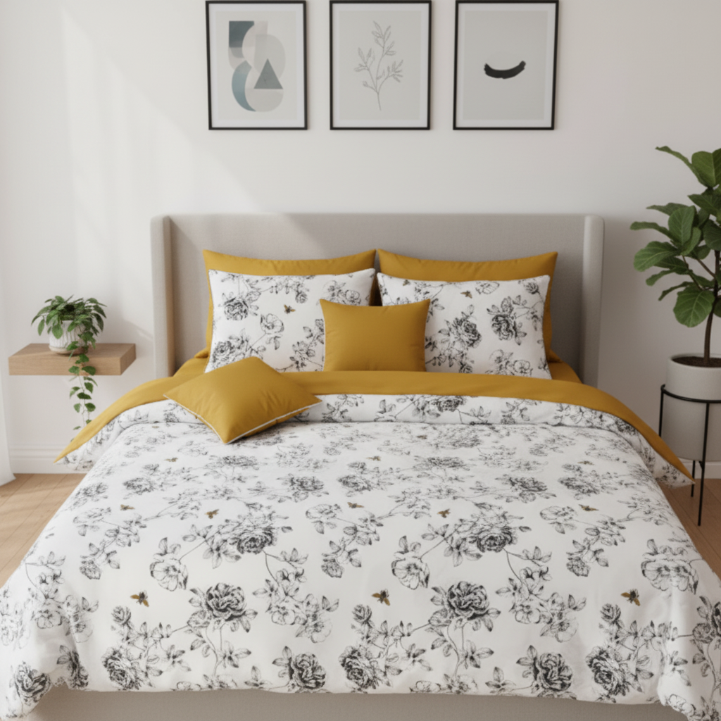 IV695 Percale Cotton Comforter Set - Light Filling