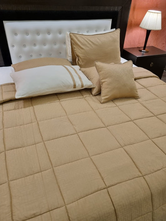 IV503 Luxury Cotton Satin Comforter Set - Light Filling