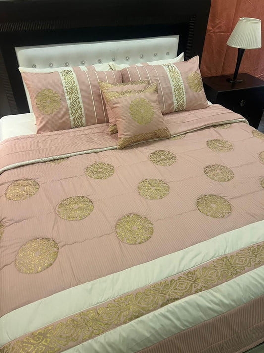 IV605 Luxury Cotton Satin Comforter Set - With Block Printing