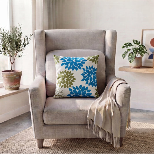 Coastal Floral Burst Cushion Cover