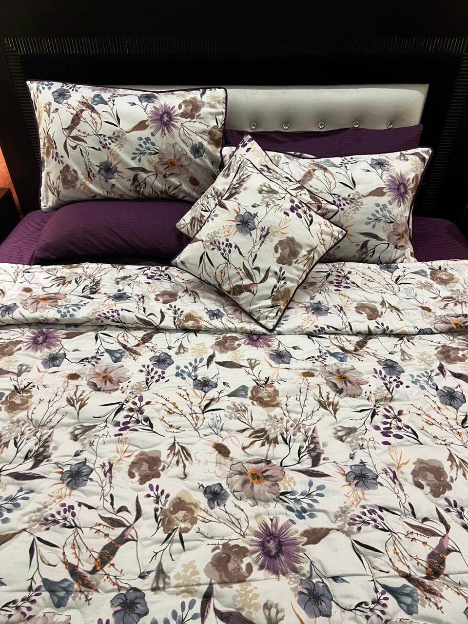 IV644 Luxury Cotton Satin Comforter Set - Light Filling