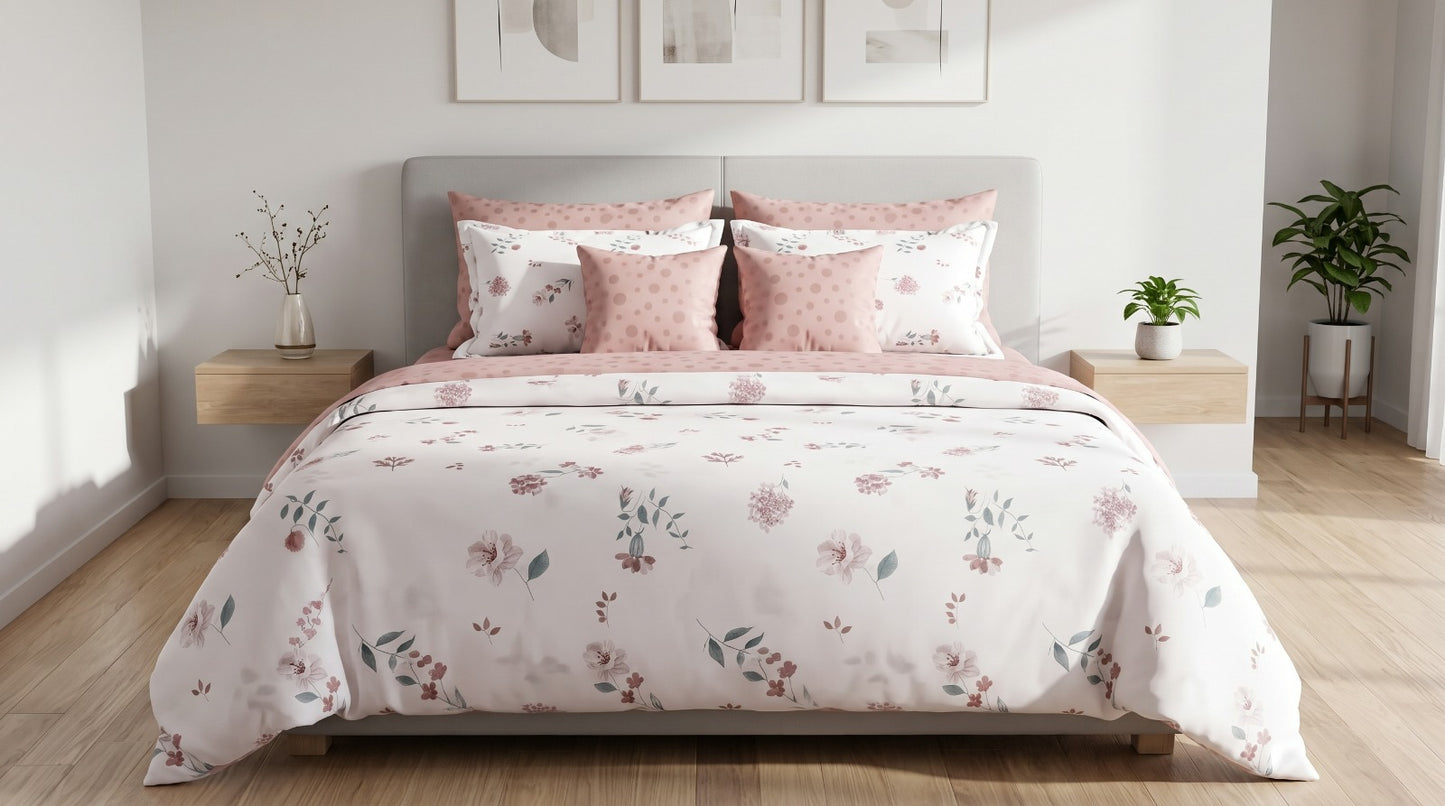 IV950 Luxury Cotton Satin Comforter Set - Light Filling