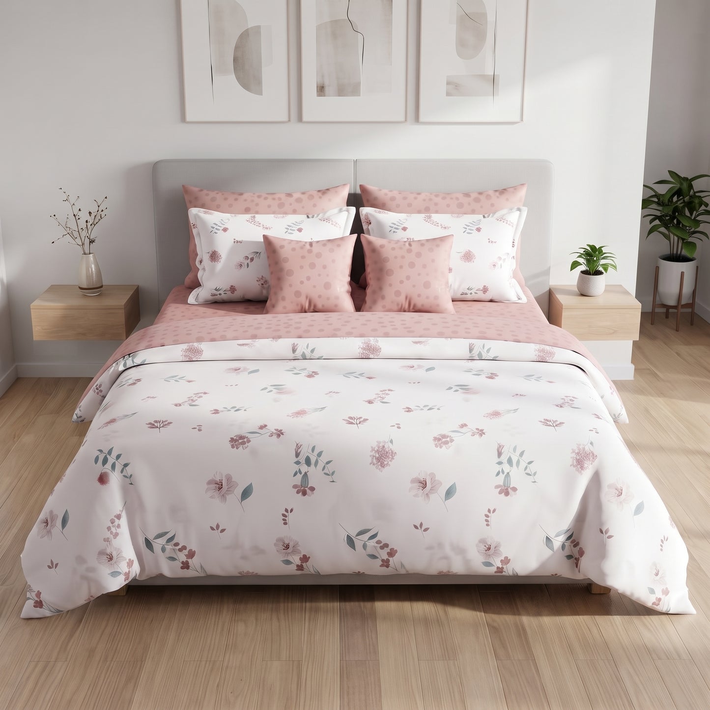 IV950 Luxury Cotton Satin Comforter Set - Light Filling