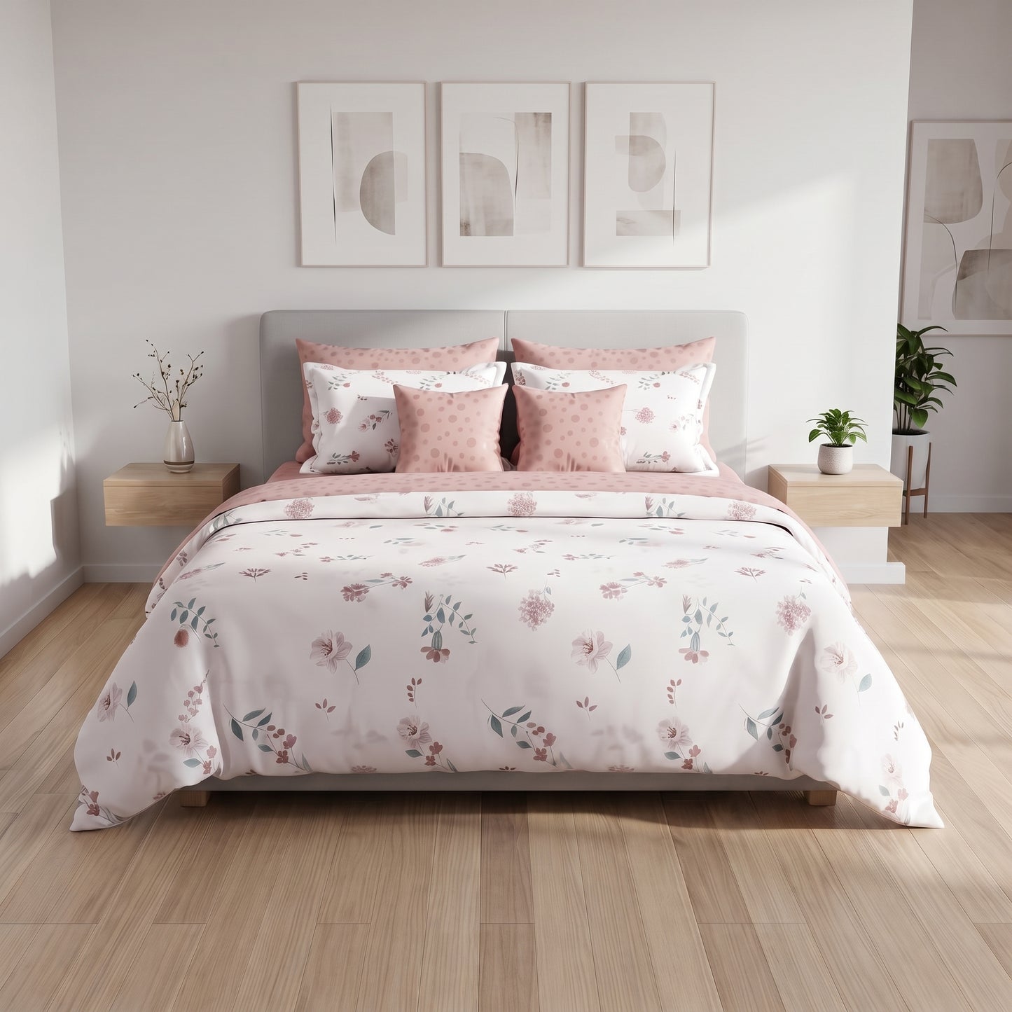 IV950 Luxury Cotton Satin Comforter Set - Light Filling