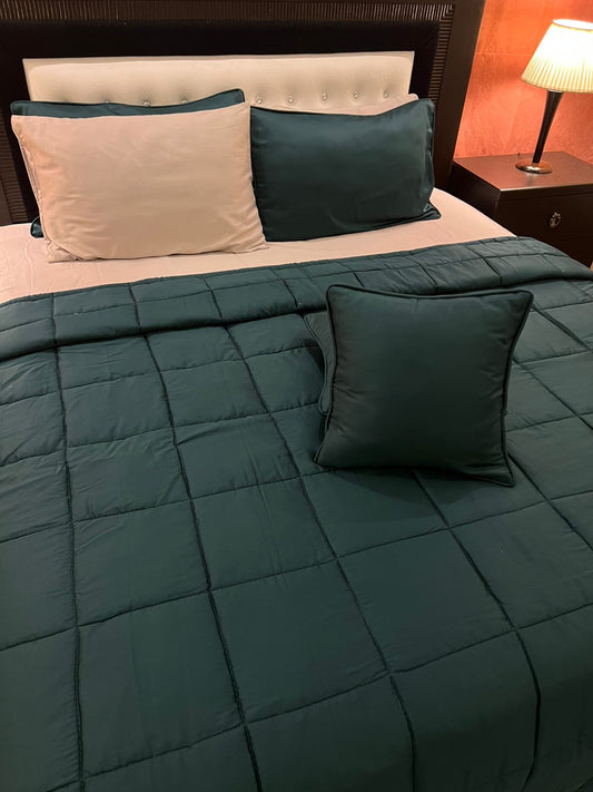 IV572 Luxury Cotton Satin Comforter Set - Light Filling