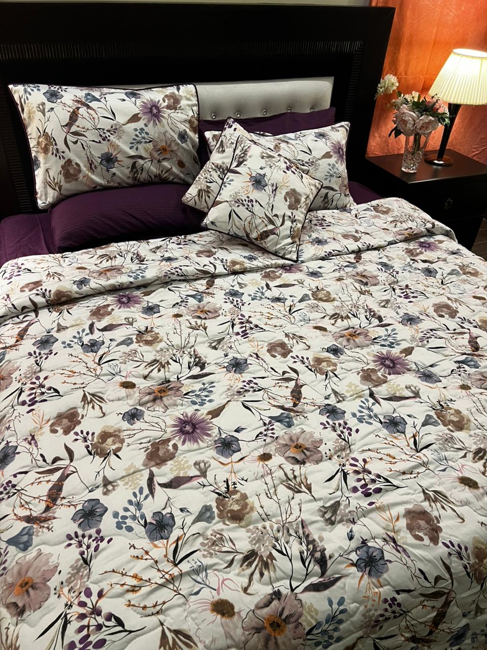 IV644 Luxury Cotton Satin Comforter Set - Light Filling