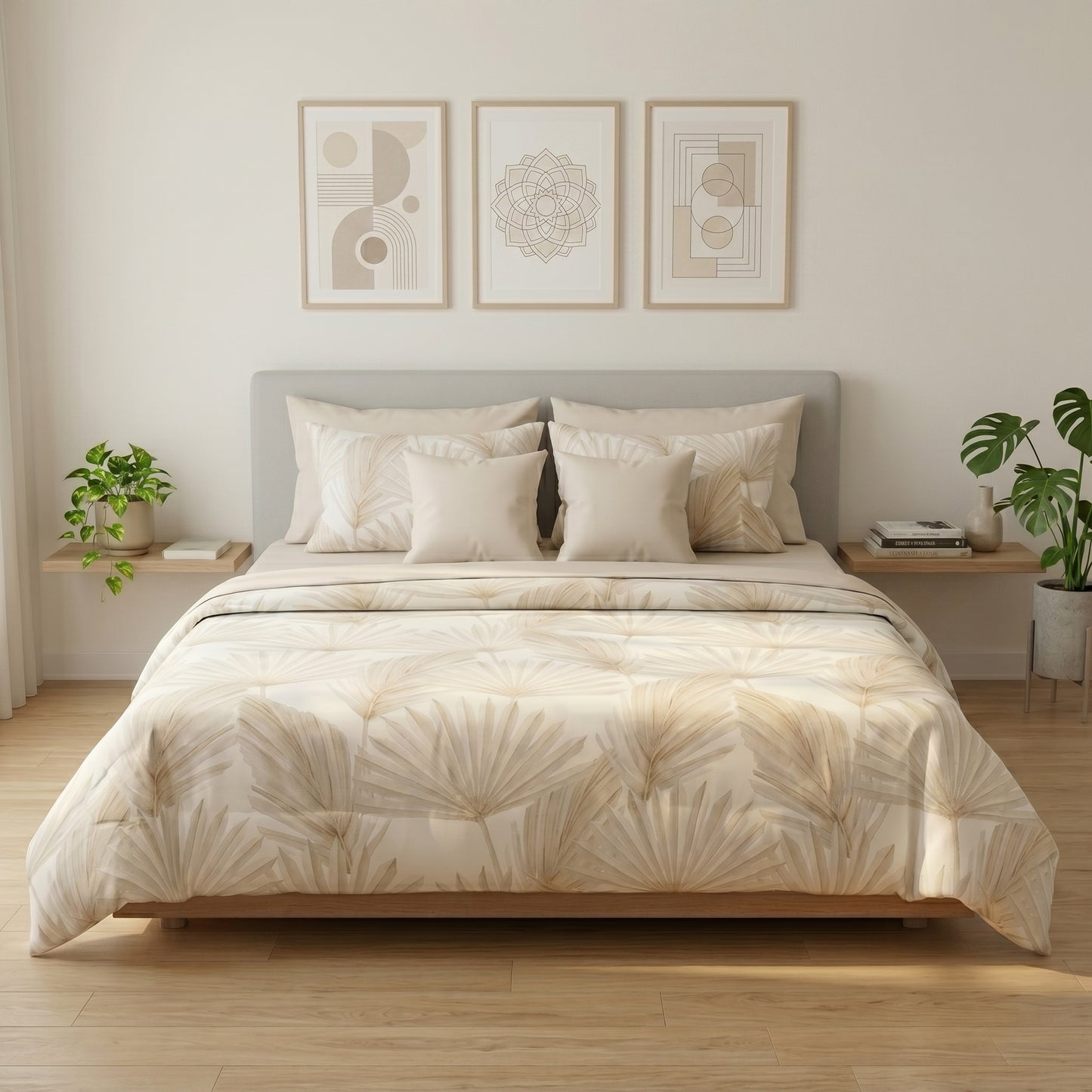 IV929 Luxury Cotton Satin Comforter Set - Light Filling