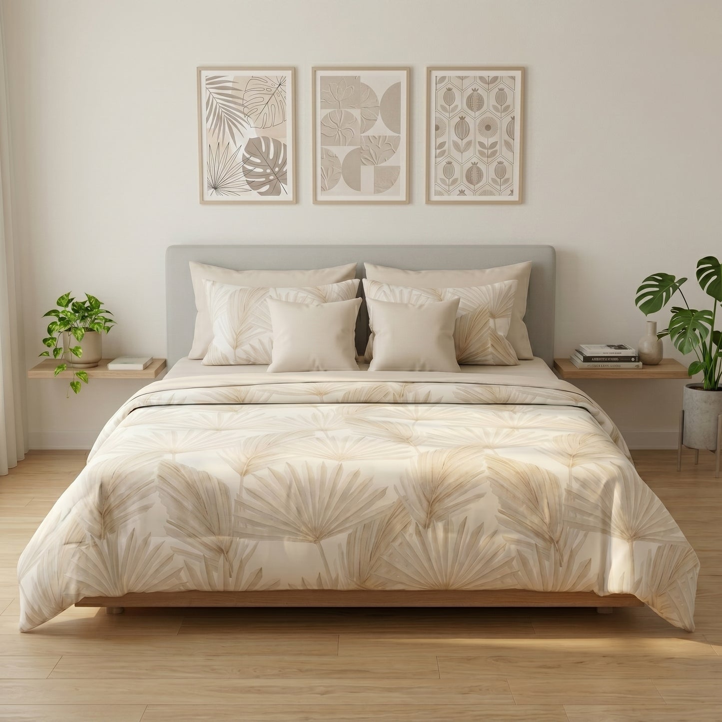 IV929 Luxury Cotton Satin Comforter Set - Light Filling