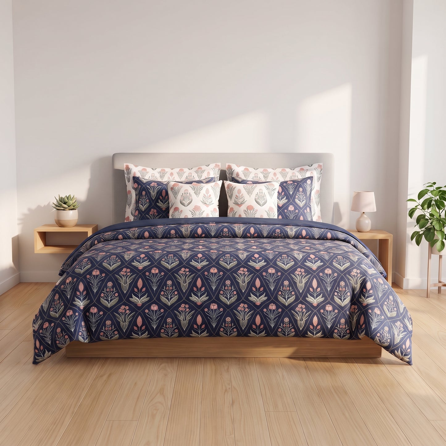 The Sapphire Bloom Comforter Set