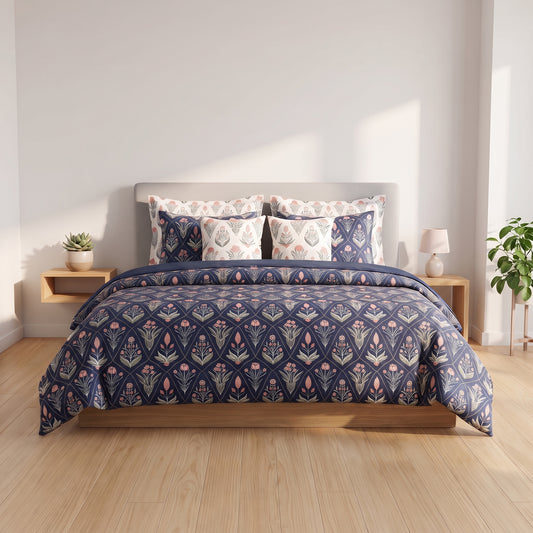 The Sapphire Bloom Duvet Cover Set